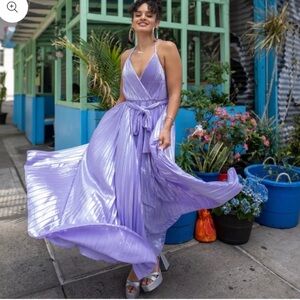 Alice + Olivia Arista Sleeveless Halter Neck Maxi Dress Size 8 NWT Purple